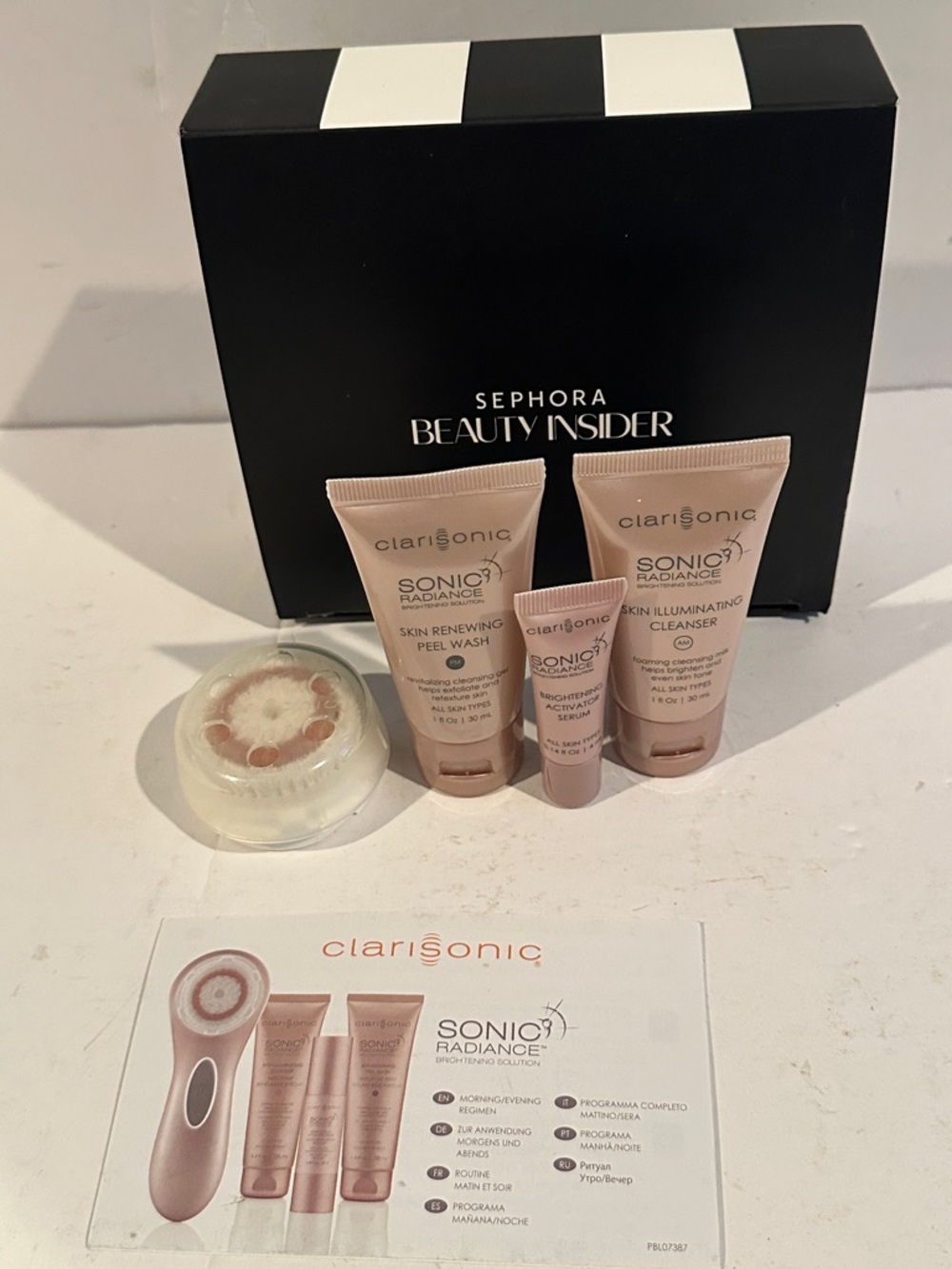 Clarisonic Pink and White Sonic Radiance Cleanser Exfoliant Set Brush Head Only